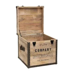 Flash Sale RETIF 2 En 1 Pouf Et Malle De Rangement En Bois De Manguier 45Xh 49Cm