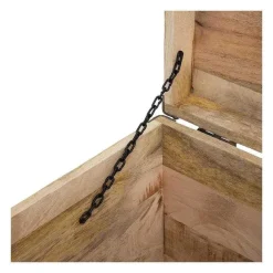 Flash Sale RETIF 2 En 1 Pouf Et Malle De Rangement En Bois De Manguier 45Xh 49Cm