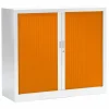 New RETIF Armoire Monobloc Fun 2 Tab. Blanc Rideaux Orange