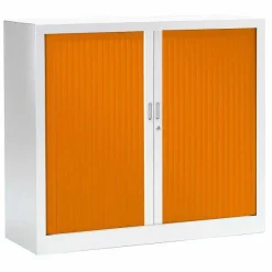 New RETIF Armoire Monobloc Fun 2 Tab. Blanc Rideaux Orange