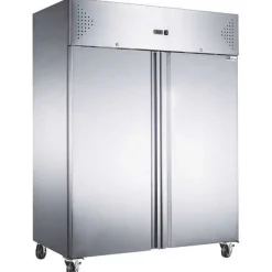 Store RETIF Armoire R Frig R E Vitr E Double Porte 1200L Froid N Gatif Ventil S/Roulettes
