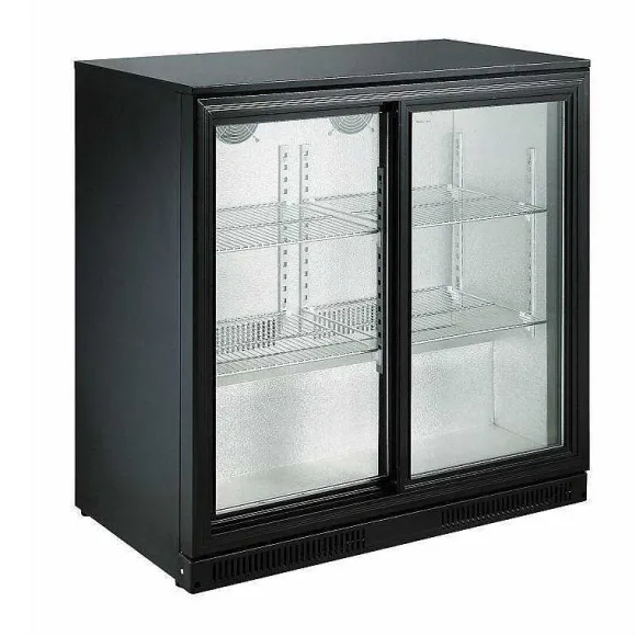 Best RETIF Arri Re Bar R Frig R Horizontal 2 Portes Vitr Es Coulissantes Coloris Noir