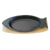 Store RETIF Assiette Poisson Sur Planche Fer Noir Et Bois