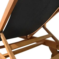 Cheap RETIF Bain De Soleil Aubagne Noir En Bois Oviala 196 X 68,5 X 37 Cm- Par 2