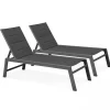 Shop RETIF Bain De Soleil Noum A Anthracite Aluminium Textil Ne 169X65X103 Cm- Par 2