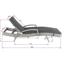 Best RETIF Bain De Soleil Transat Meuble Jardin 5 Positions Gris