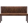 Best RETIF Banc Banquette 148,5X52X84,5Cm Similicuir Daim Marron