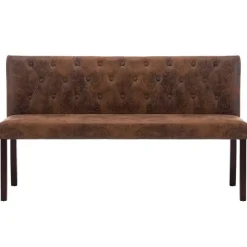 Best RETIF Banc Banquette 148,5X52X84,5Cm Similicuir Daim Marron
