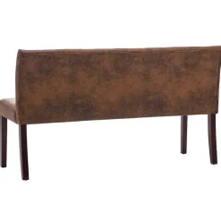 Best RETIF Banc Banquette 148,5X52X84,5Cm Similicuir Daim Marron