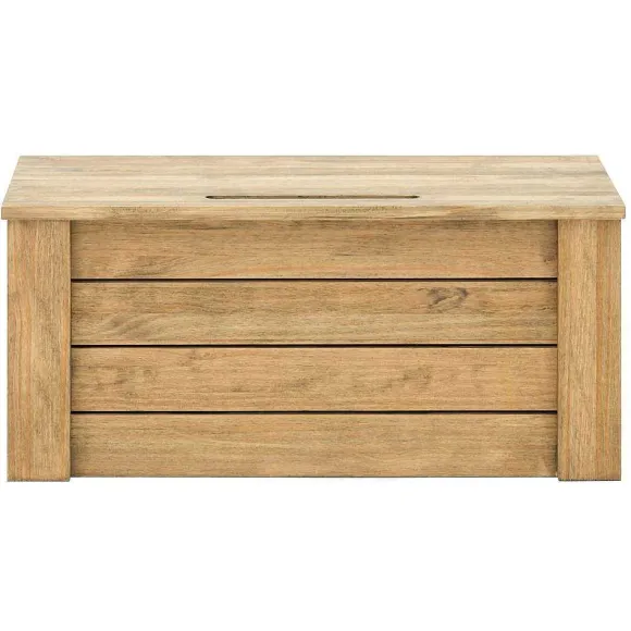 Store RETIF Banc Coffre Rangement Avec Couvercle Eco Pin Rustique Vieilli 40X80X36 Cm
