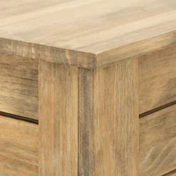 Store RETIF Banc Coffre Rangement Avec Couvercle Eco Pin Rustique Vieilli 40X80X36 Cm