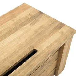 Store RETIF Banc Coffre Rangement Avec Couvercle Eco Pin Rustique Vieilli 40X80X36 Cm