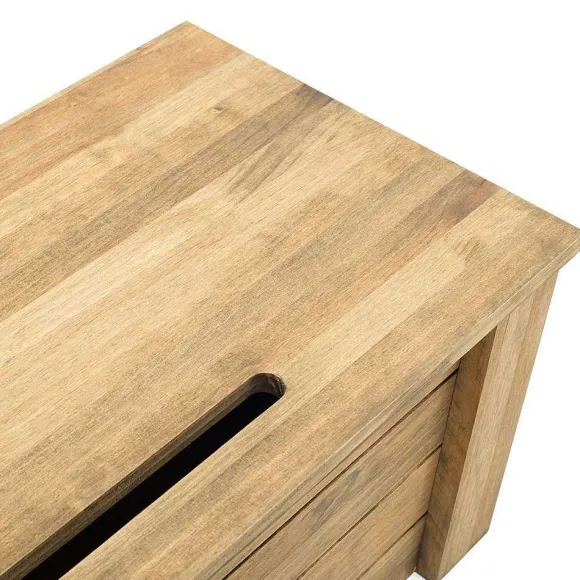 Store RETIF Banc Coffre Rangement Avec Couvercle Eco Pin Rustique Vieilli 40X80X36 Cm
