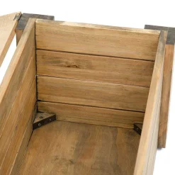 Clearance RETIF Banc Coffre Rangement Avec Coussin Et Roues Eco Pin Vieilli 40X120X47 Cm