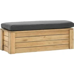 Clearance RETIF Banc Coffre Rangement Avec Couvercle Et Coussin Eco Pin Vieilli 40X120X46 Cm