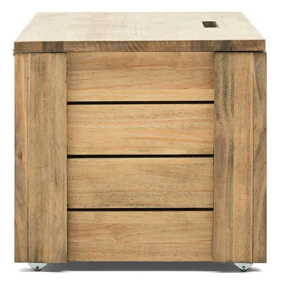 Discount RETIF Banc Coffre Rangement Avec Couvercle Et Roues Eco Pin Vieilli 40X120X37 Cm