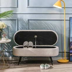 Hot RETIF Banc Design Scandinave + Rangement Pieds M Tal 95X36X46Cm