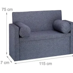 Discount RETIF Banc Dossier 2 Places Banquette Coffre De Rangement Pliable Assise Pratique Pl