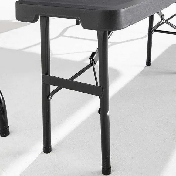 Store RETIF Banc Pliant 3 Pers. Hdpe Noir Rekkem 183X25X43 Cm