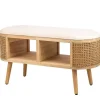 Fashion RETIF Banc Style Boheme En Bois Et Cannage