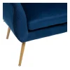 New RETIF Banquette 2 Places En Velours Bleu Pliss Et Pieds En M Tal Dor