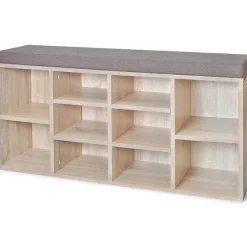 Store RETIF Banquette Pouf Tabouret Meuble Banc De Rangement De Chaussures Avec 10 Compart
