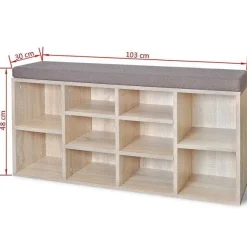 Store RETIF Banquette Pouf Tabouret Meuble Banc De Rangement De Chaussures Avec 10 Compart