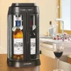 Best RETIF Bar Vin 2 Bouteilles Noir/Silver Avec Conservation De Bouteille H47,8 Cm