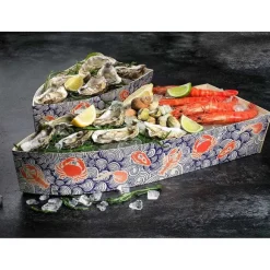 Online RETIF Barque Plateau Fruits De Mer Bois Imprim 36.5X19.5X9.2Cm - Par 10