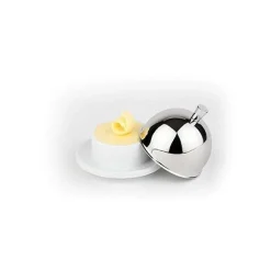Best Sale RETIF Beurrier Porcelaine 9Cm Avec Cloche En Acier Inoxydable