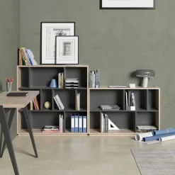 Cheap RETIF Biblioth Que M Lamine Ch Ne Clair-Gris Graphite Nack 80X119X32Cm