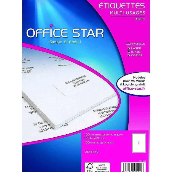 Shop RETIF Bo Te De 100 Tiquettes Multi-Usage Blanches 199,6X289,1Mm