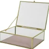 Cheap RETIF Boite Bijoux Verre Et Laiton Fond En Velours Rose Pastel