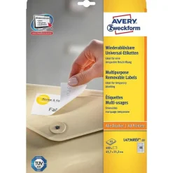 Clearance RETIF Boite De 480 Tiquettes Stick+Lift 45,7 X 21,2 Mm Sur 10 Feuilles Blanc Repos…