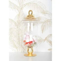 Clearance RETIF Bonbonniere Transparente Avec Couvercle Dore