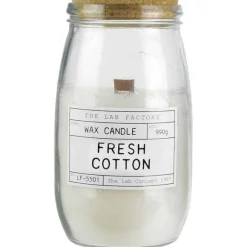 Outlet RETIF Bougie Parfum E Avec M Che En Bois Senteur Fleur De Coton 12Cm