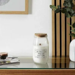Outlet RETIF Bougie Parfum E Avec M Che En Bois Senteur Fleur De Coton 12Cm