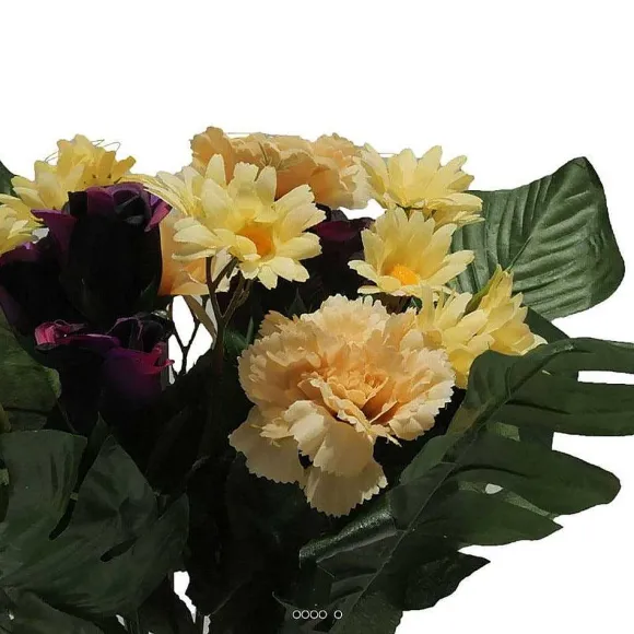 Online RETIF Bouquet De Fleurs Artificielles Roses Oeillets Et Marguerites H43Cm Pourpre