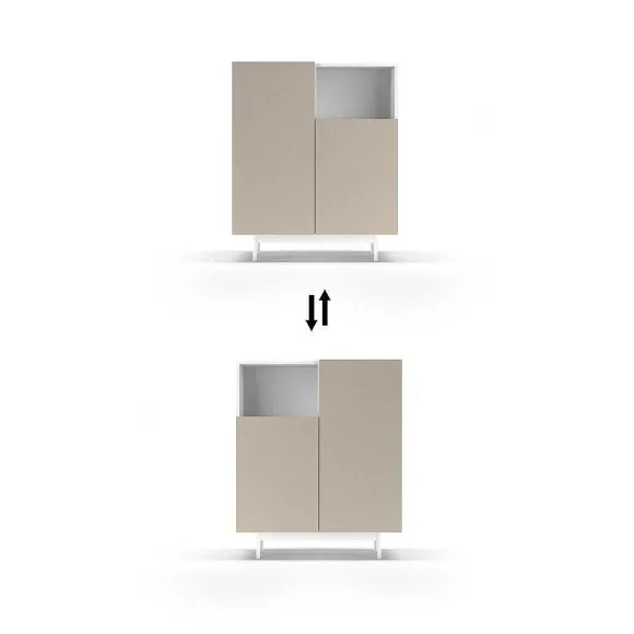 Store RETIF Buffet M Lamine Blanc-Taupe Printed 110X90X34Cm