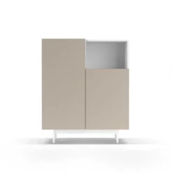 Store RETIF Buffet M Lamine Blanc-Taupe Printed 110X90X34Cm