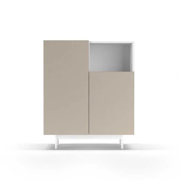 Store RETIF Buffet M Lamine Blanc-Taupe Printed 110X90X34Cm