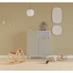 Store RETIF Buffet M Lamine Blanc-Taupe Printed 110X90X34Cm