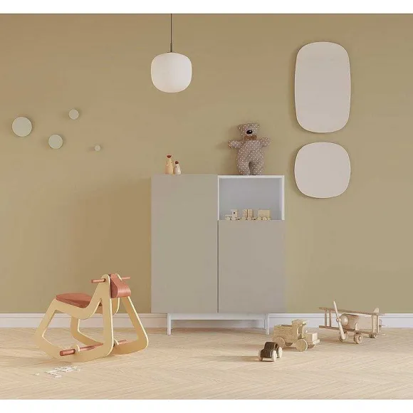 Store RETIF Buffet M Lamine Blanc-Taupe Printed 110X90X34Cm