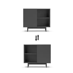 Shop RETIF Buffet M Lamine Gris Graphite Printed 78X90X34Cm