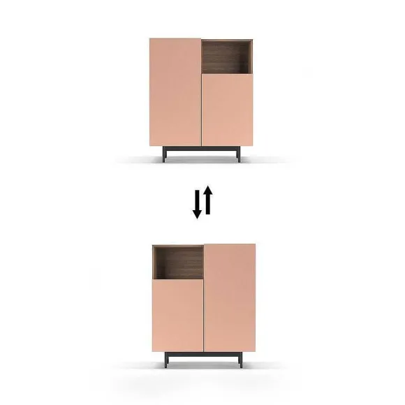 Shop RETIF Buffet M Lamine Noyer-Rose Printed 110X90X34Cm