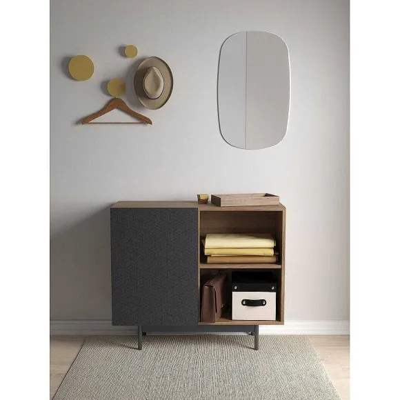 Fashion RETIF Buffet M Lamine S Rigraphi Ch Ne Clair-Gris Graphite Printed 78X90X34Cm