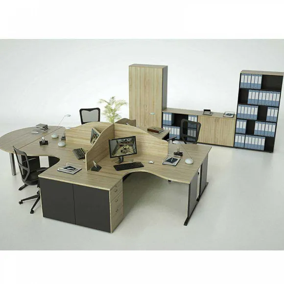 Best Sale RETIF Bureau Compact 160 Cm Retour Droite H Tre/Anthracite