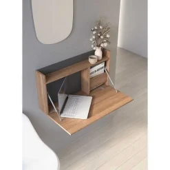 Cheap RETIF Bureau Mural M Lamine Noyer-Gris Graphite Turin 42X80X14Cm