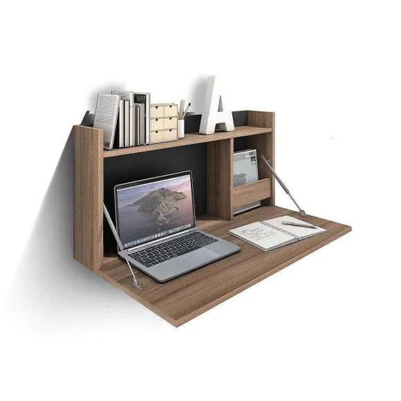 Cheap RETIF Bureau Mural M Lamine Noyer-Gris Graphite Turin 42X80X14Cm