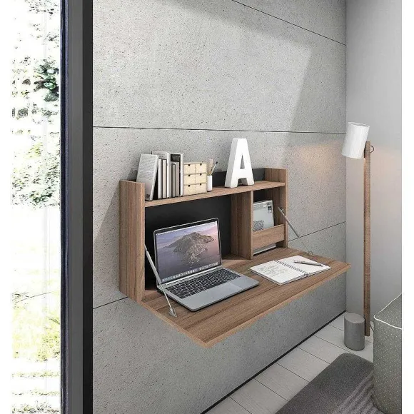 Cheap RETIF Bureau Mural M Lamine Noyer-Gris Graphite Turin 42X80X14Cm